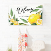 Boheemse Waterverf Lemon Bruiloft Banner (Insitu)