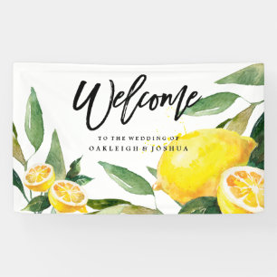 Boheemse Waterverf Lemon Bruiloft Banner