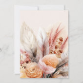 Boheemse Waterverf Pampas Grass Bridal Kaart (Achterkant)