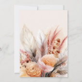 Boheemse Waterverf Pampas Grass Bruiloft Save The Date (Achterkant)