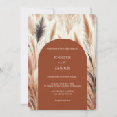 Boheemse Waterverf Pampas Grass Wedding Kaart (Voorkant)