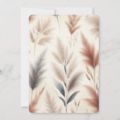 Boheemse Waterverf Pampas Grass Wedding Kaart (Achterkant)