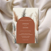 Boheemse Waterverf Pampas Grass Wedding Kaart