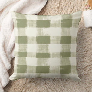  Boheemse Waterverf Plaid in Moss Green Kussen