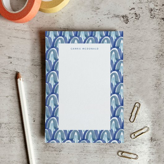 Boheemse waterverf regenbogen in blauw post-it® notes