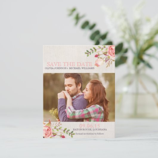 Boheemse Waterverf Skull Save the Date (Staand voorkant)