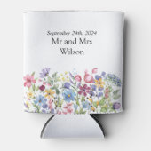 Boheemse Waterverf Tuinbloemen Blikjeskoeler (Voorkant)