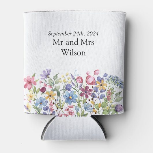 Boheemse Waterverf Tuinbloemen Blikjeskoeler (Voorkant)