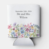 Boheemse Waterverf Tuinbloemen Blikjeskoeler (Achterkant)