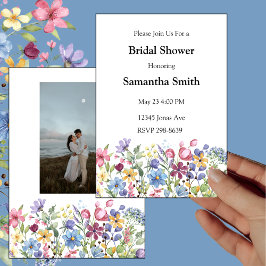 Boheemse Waterverf Tuinbloemen Vrijgezellenfeest Kaart