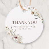 Boheemse Waterverf Wilde Bloemen Bruidsdiner Bedankjes Labels (Voorkant)