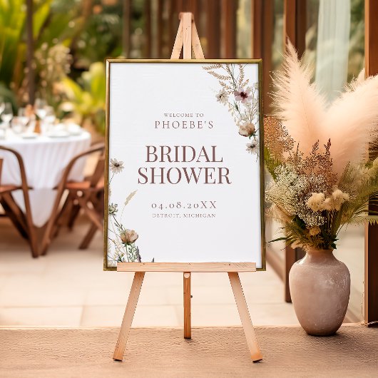 Boheemse Waterverf Wildflower Bridal Welkomstbord Poster