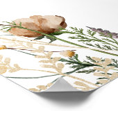 Boheemse Waterverf Wildflower Bridal Welkomstbord Poster (Hoek)
