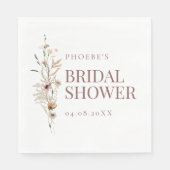 Boheemse Waterverf Wildflower Vrijgezellenfeest Servet (Voorkant)