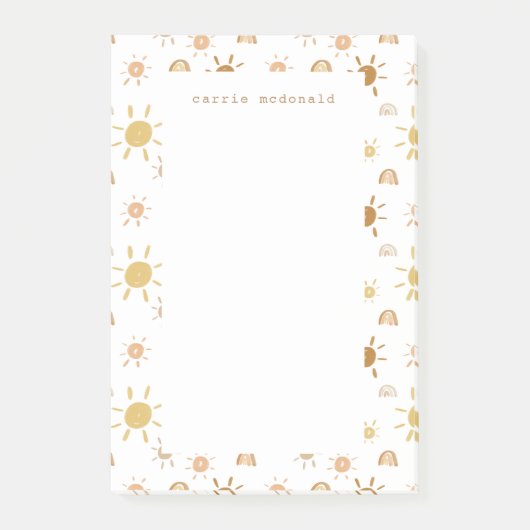 Boheemse Waterverf Zonneschijn in Geel Post-it® Notes (Voorkant)