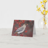 Boheemse Waxwing Notecards Kaart (Gele Bloem)