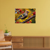 Boheemse Waxwing-Poster