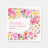 Boheemse weelderige bloemrijke waterverf bruidsdou servet (Voorkant)