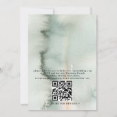 Boheemse weelderige groene budget QR-code bruiloft Kaart (Achterkant)