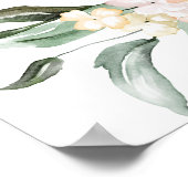 Boheemse weelderige roze bloemige begroeiing bruid poster (Hoek)