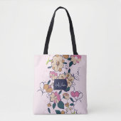 Boheemse Weide Bloemenschets Stijl Tote Bag (Voorkant)