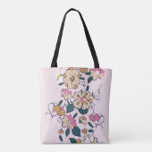 Boheemse Weide Bloemenschets Stijl Tote Bag (Achterkant)
