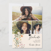 Boheemse weide wilde bloemen lente afstuderen aankondiging (Voorkant)