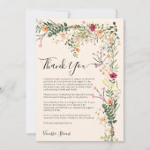 Boheemse weide wilde bloemen lente afstuderen bedankkaart (Voorkant)