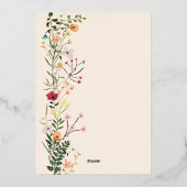 Boheemse weide wilde bloemen lente zoet 16 folie uitnodiging (Achterkant)