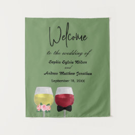  Boheemse Welkomstfeest Paar Wijnbruiloft Wandkleed