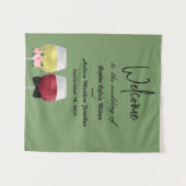  Boheemse Welkomstfeest Paar Wijnbruiloft Wandkleed (Voorkant (horizontaal))