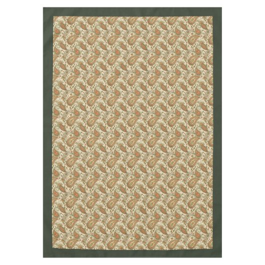 Boheemse wervelende tafelkleed in warme aardse tin (Voorkant)