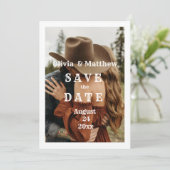 Boheemse Westerne bruiloft Save The Date (Staand voorkant)