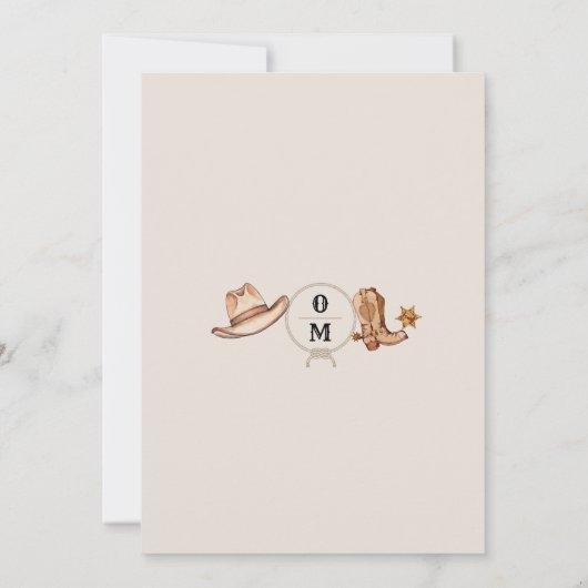 Boheemse Westerne bruiloft Save The Date (Achterkant)