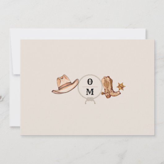 Boheemse Westerne bruiloft Save The Date (Achterkant)