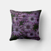Boheemse Westerne Country Barn Board paarse daisy Kussen (Achterkant)