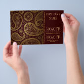 Boheemse westerse landelijke gouden bordeauxrood p flyer (Hand)