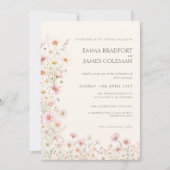 Boheemse Whimsical Wilde Bloemen Bruiloft Kaart (Voorkant)