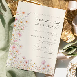 Boheemse Whimsical Wilde Bloemen Bruiloft Kaart