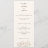 Boheemse Whimsical Wilde Bloemen Huwelijksprogramm Programmakaart (Voorkant)