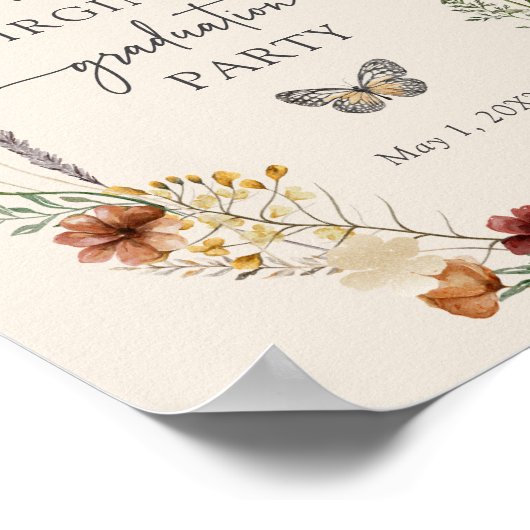 Boheemse wilde bloemen Afstuderen Poster (Hoek)