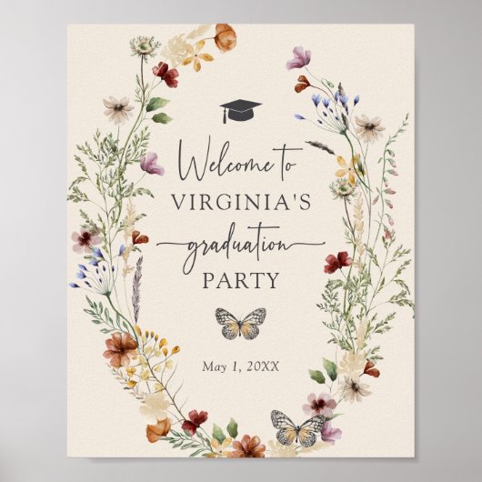 Boheemse wilde bloemen Afstuderen Poster (Voorkant)