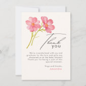 Boheemse wilde bloemen Baby shower Bedankkaart (Voorkant)