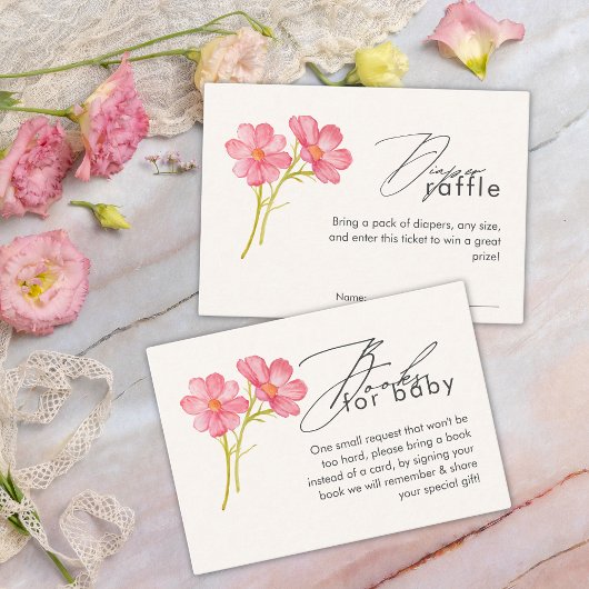 Boheemse wilde bloemen Baby shower Informatiekaartje