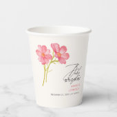 Boheemse wilde bloemen Baby shower Papieren Bekers (Achterkant)