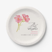 Boheemse wilde bloemen baby shower papieren bordje (Voorkant)
