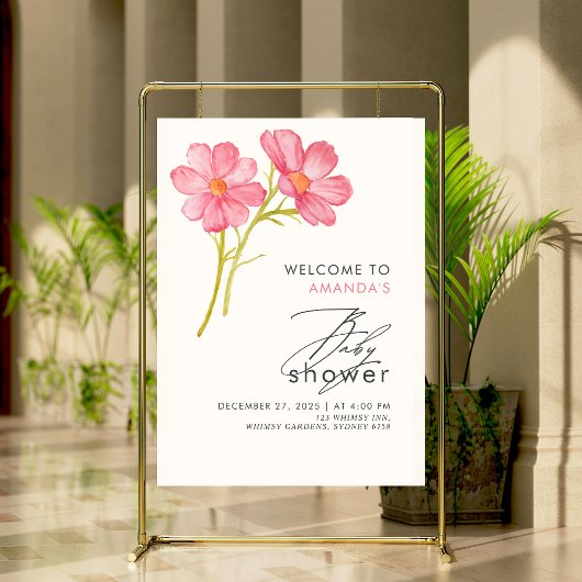 Boheemse wilde bloemen Baby shower Poster