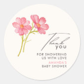 Boheemse wilde bloemen Baby shower Ronde Sticker (Voorkant)