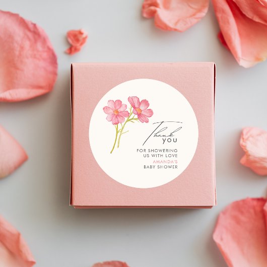 Boheemse wilde bloemen Baby shower Ronde Sticker