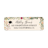 Boheemse wilde bloemen boho spring afstuderen etiket (Voorkant)